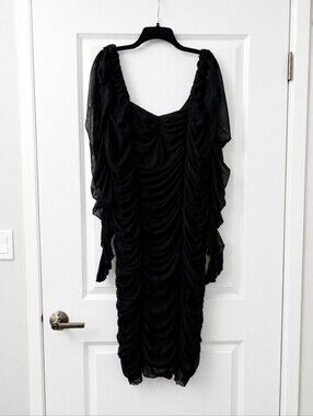 Fashion Nova Whimsigoth Romantic Goth Vampirecore Ruched Midi Dress Size 3X